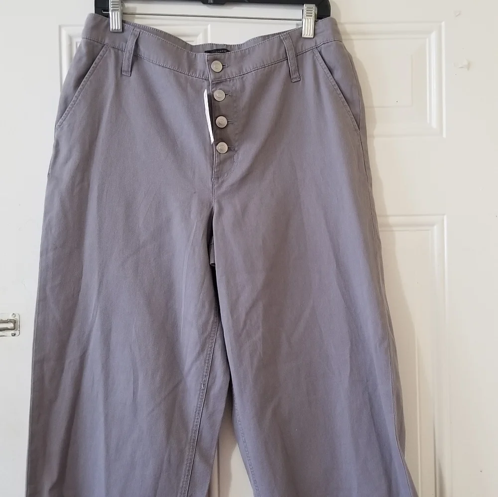 J. Crew Cropped Wide-Leg Pants in Dusty Lavender Gray